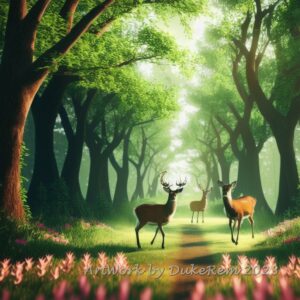 The animals of the forest were so happy