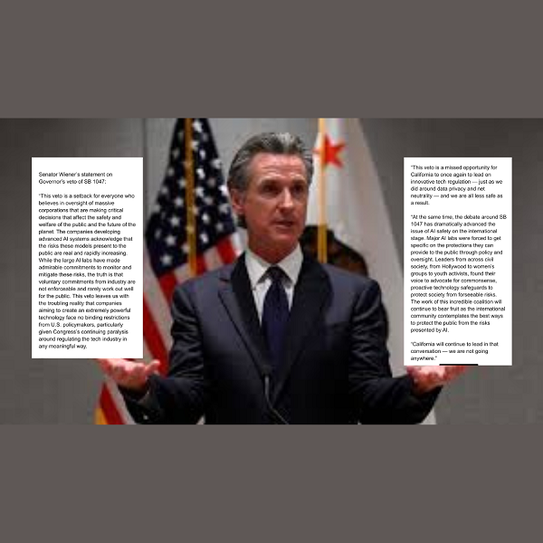 Newsom blocca la legge sull’AI: “Serve una regolamentazione più ampia”