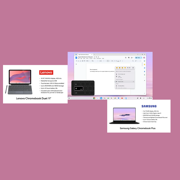 Google introduce nuovi Chromebook con funzioni AI avanzate e pulsante Quick Insert