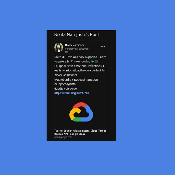 Chirp 3, da Google: 8 nuove voci per 31 lingue in Vertex AI